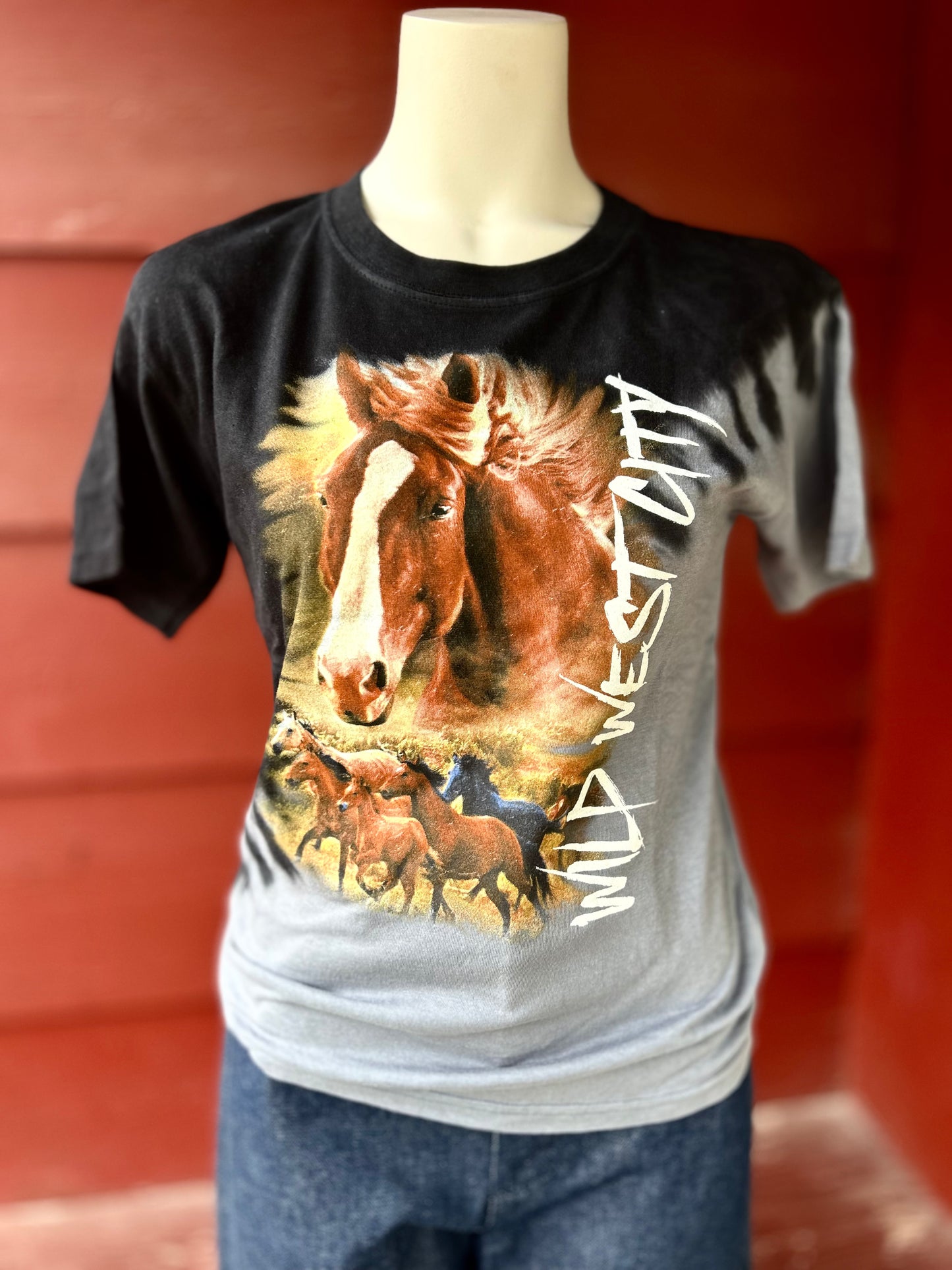 Glow in the Dark Wild West City Kids Horse T- Shirt