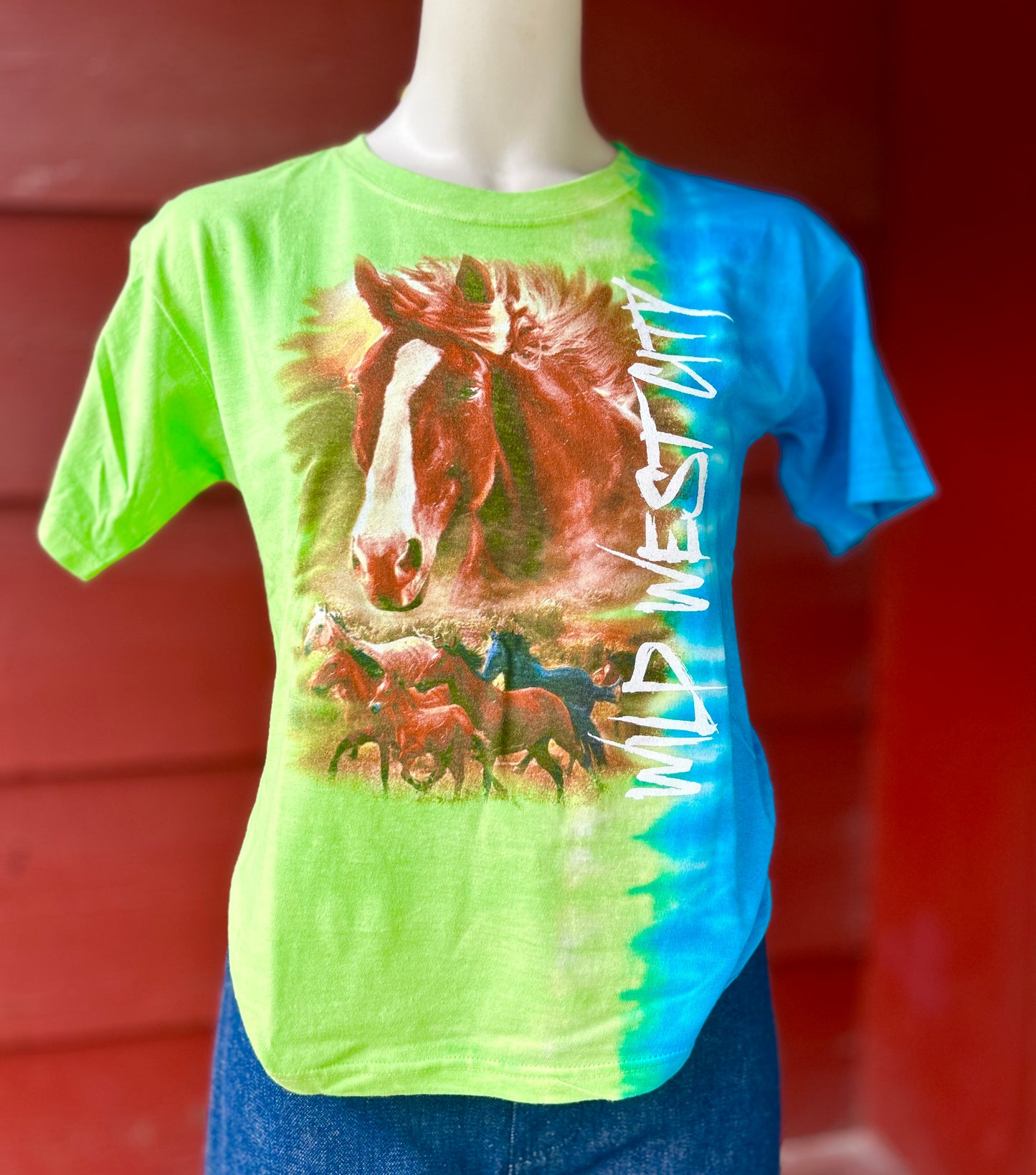 Glow in the Dark Wild West City Kids Horse T- Shirt