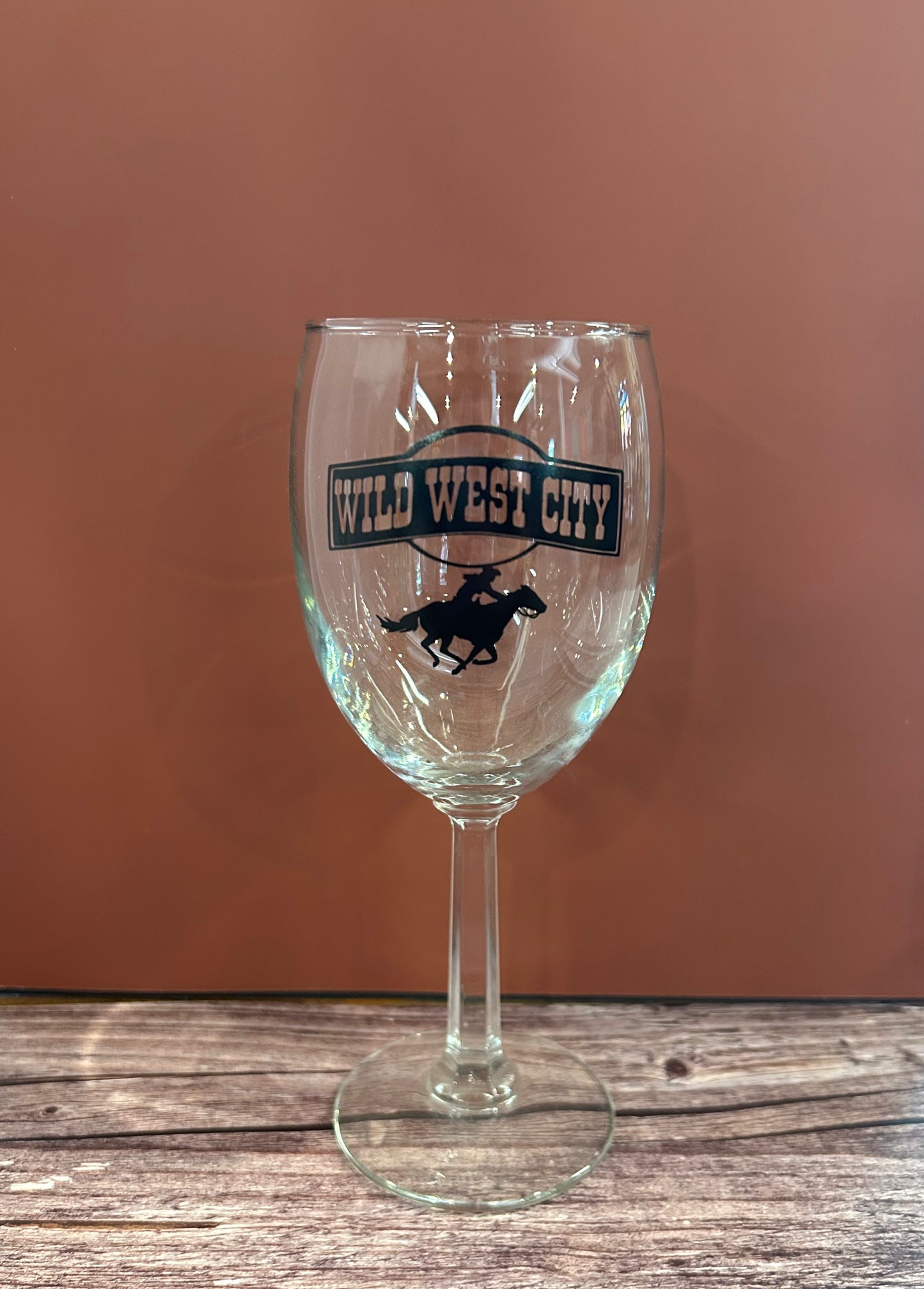 Wild West City Wine Glass