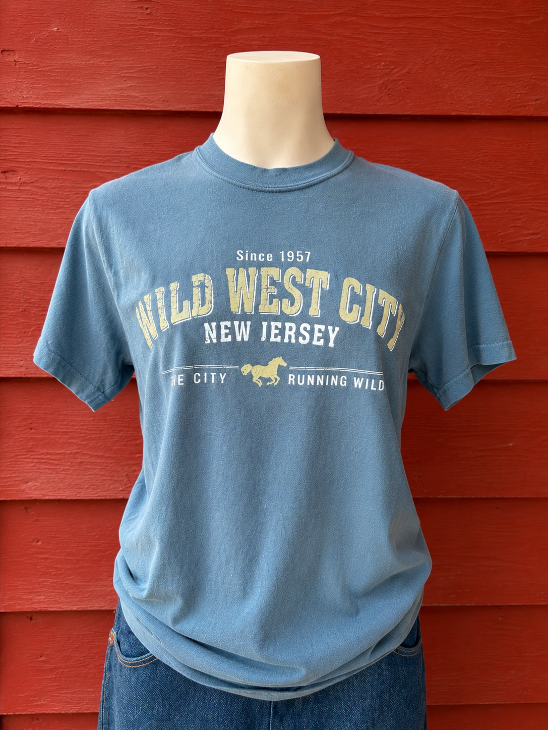 The Wild West City Frontier Tee- Dusty Blue Gray