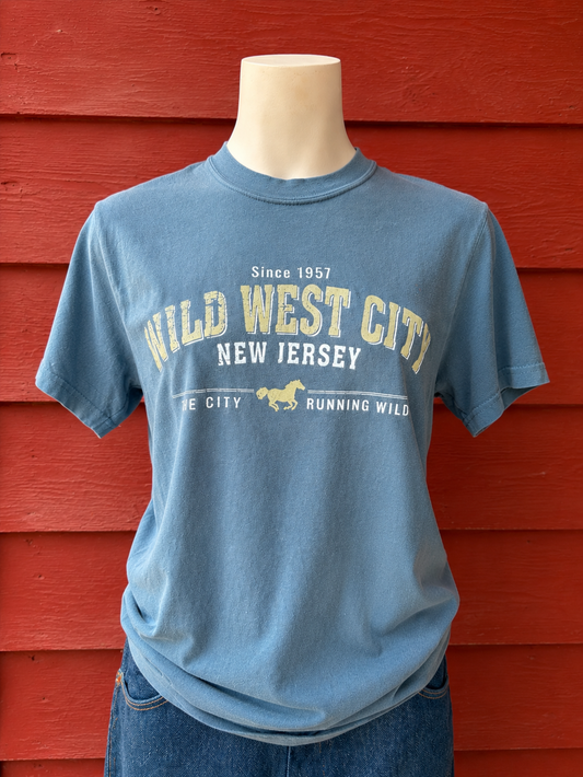 The Wild West City Frontier Tee- Dusty Blue Gray