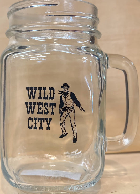Wild West City Mason Jar Glass
