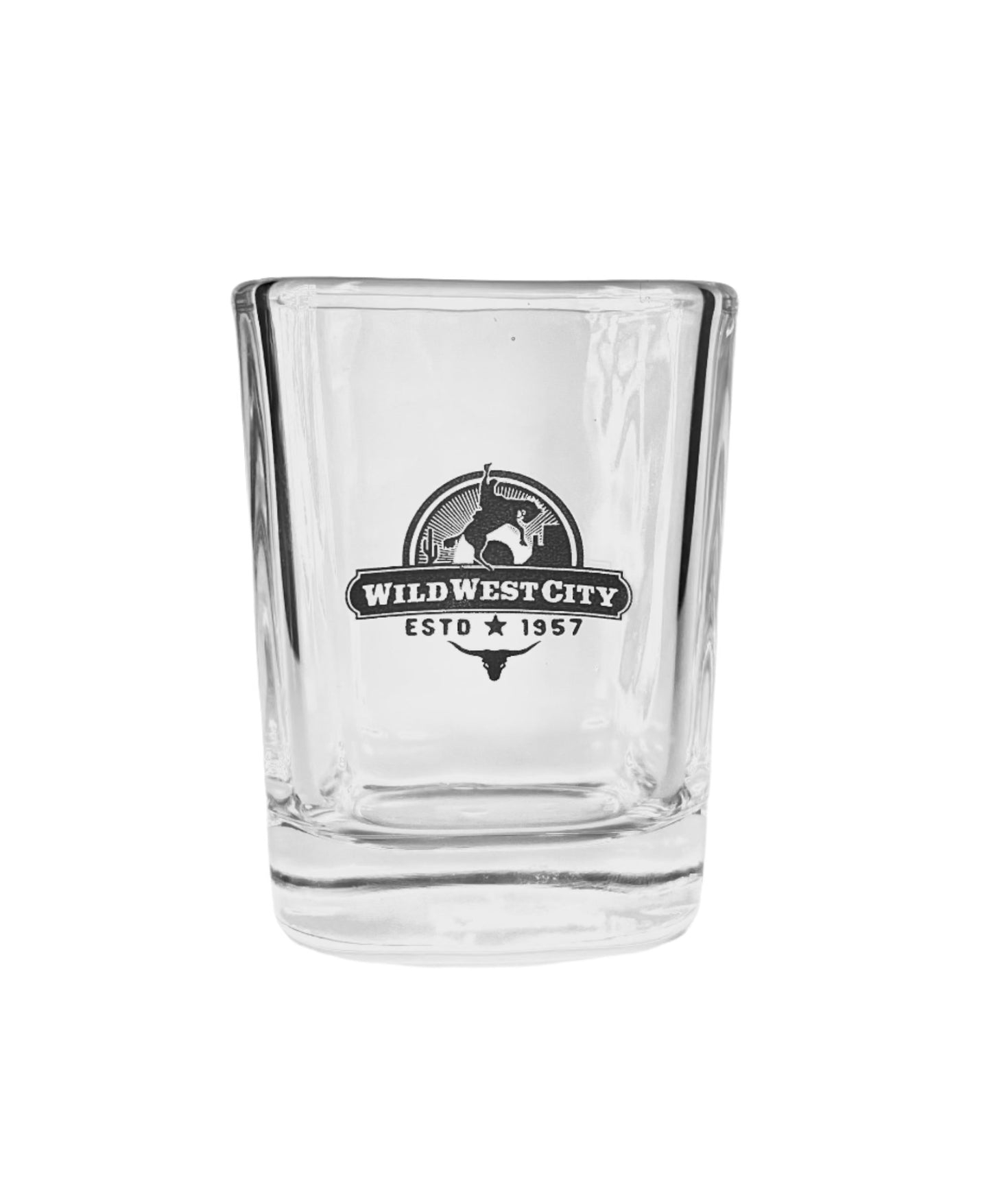 Wild West City Square Shot Glass