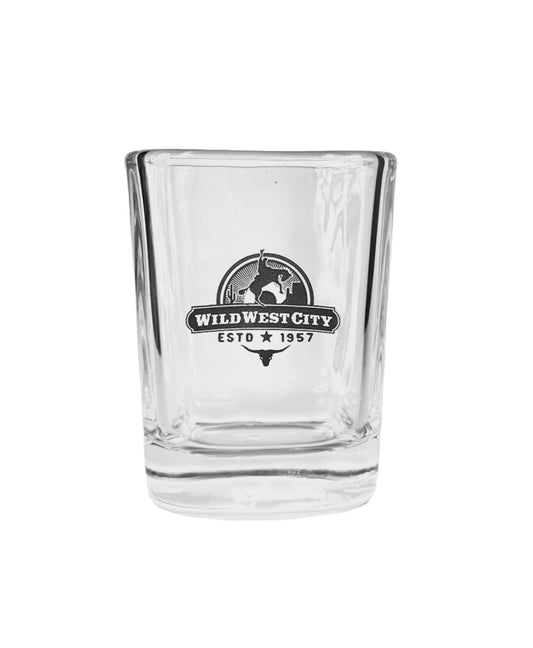 Wild West City Square Shot Glass