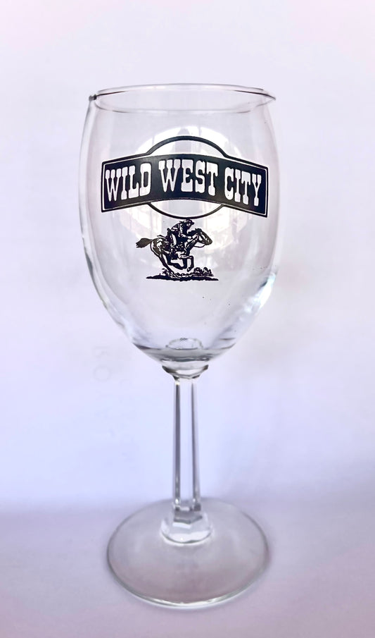 Wild West City Wine Glass