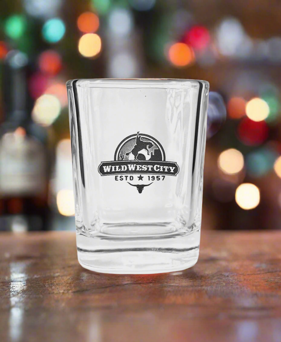 Wild West City Square Shot Glass