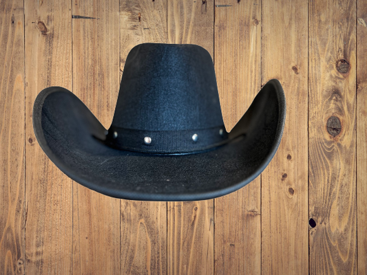 Felt Cowboy Hat with Ribbon Chin Cord